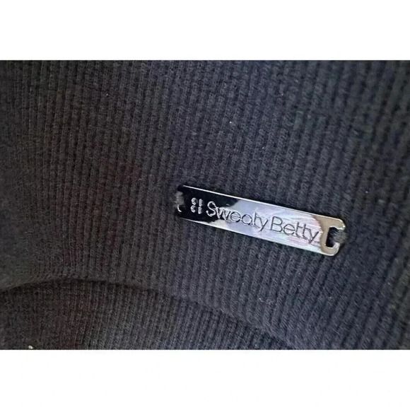 Sweaty Betty Womens Cropped Sweatshirt Size Small Gray And Black - Picture 5 of 5